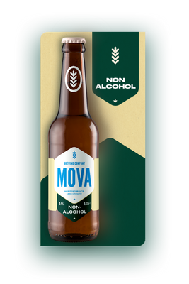 Пиво Mova Non-Alcohol 0.33л, 0.33л, Украина 4820251790170 фото