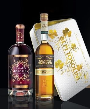 Bepi Tosolini Liqueur "Amaro Tosolini" 0,7l & Grappa Smoked 0,5l Gift box, л, Италия 11300003 фото